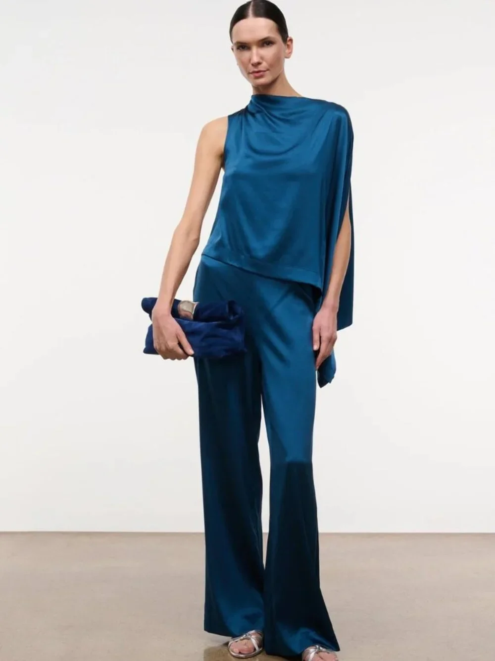 Staud Cuff Clutch in Cobalt